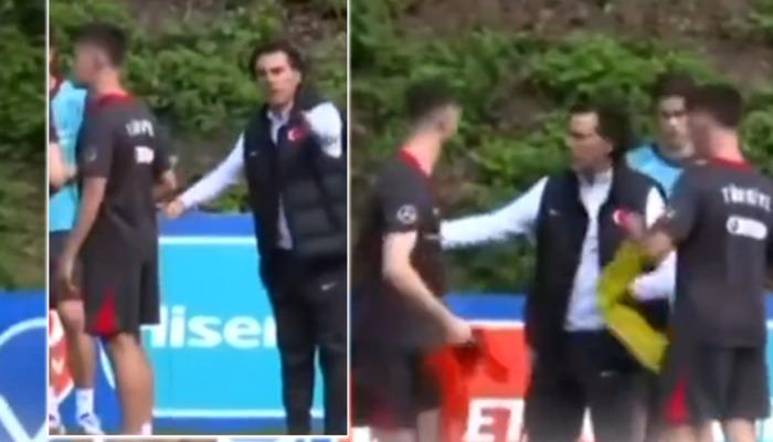 Arda Güler ile Montella'nın idmanda ilginç diyalogu!  Elinden gömleği alıp kenara gönderdi... 2024 Avrupa Şampiyonası